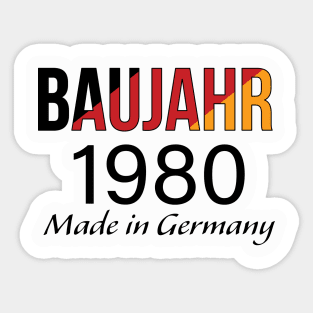 Baujahr 1980 Made in Germany- Made in 1980 Germany Sticker